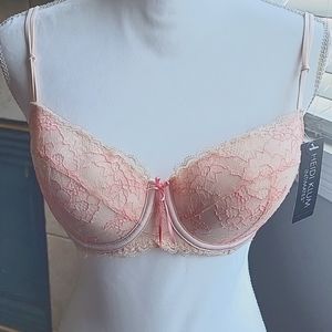 Heidi Klum bra, 36D, cream with pink